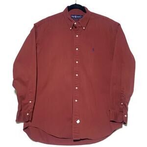 Ralph Lauren Button Up Shirt Men's Size Large Long Sleeve Cranberry Red